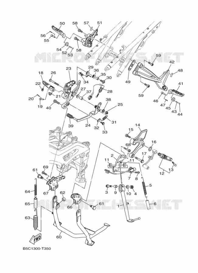SUPPORT / REPOSE PIEDS Yamaha MOTO 900 2018 TRACER  MTT850