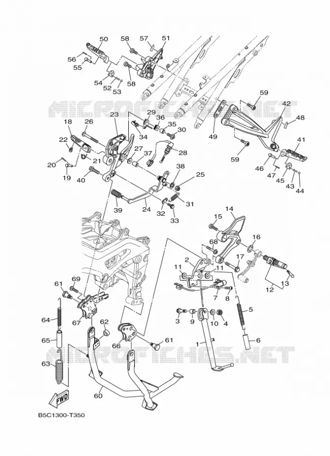 BEQUILLE / REPOSE PIEDS Yamaha MOTO 900 2018 TRACER  MTT850
