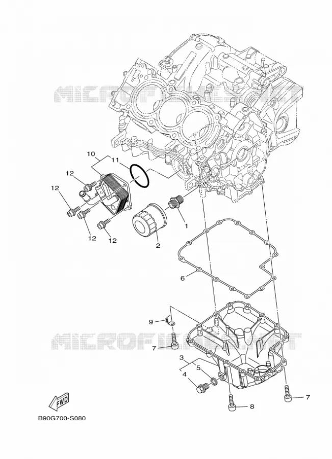 FILTRE A HUILE Yamaha MOTO 900 2018 TRACER  MTT850