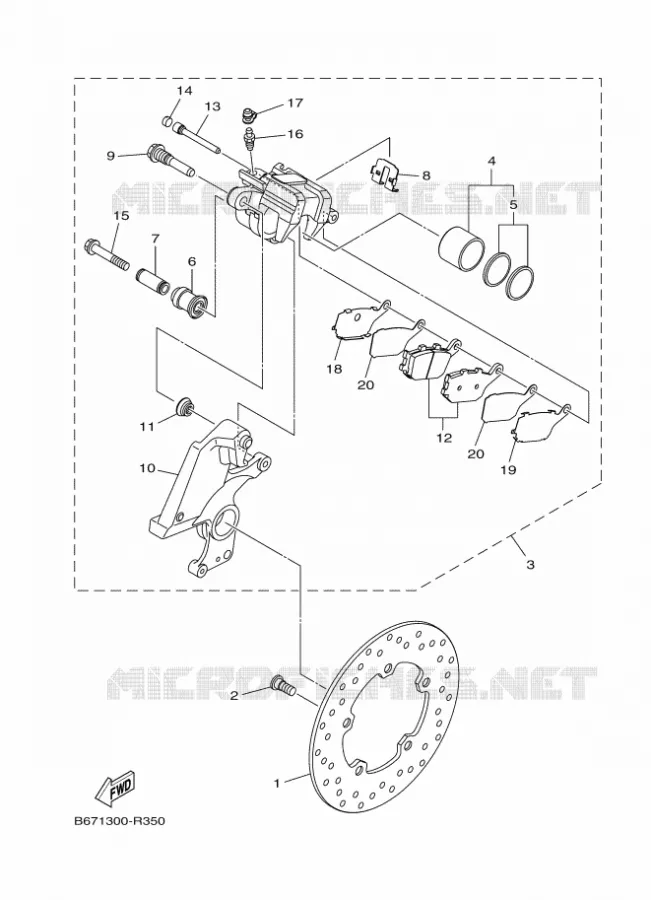 ETRIER DE FREIN ARRIERE Yamaha MOTO 1000 2018 MT  MTN1000