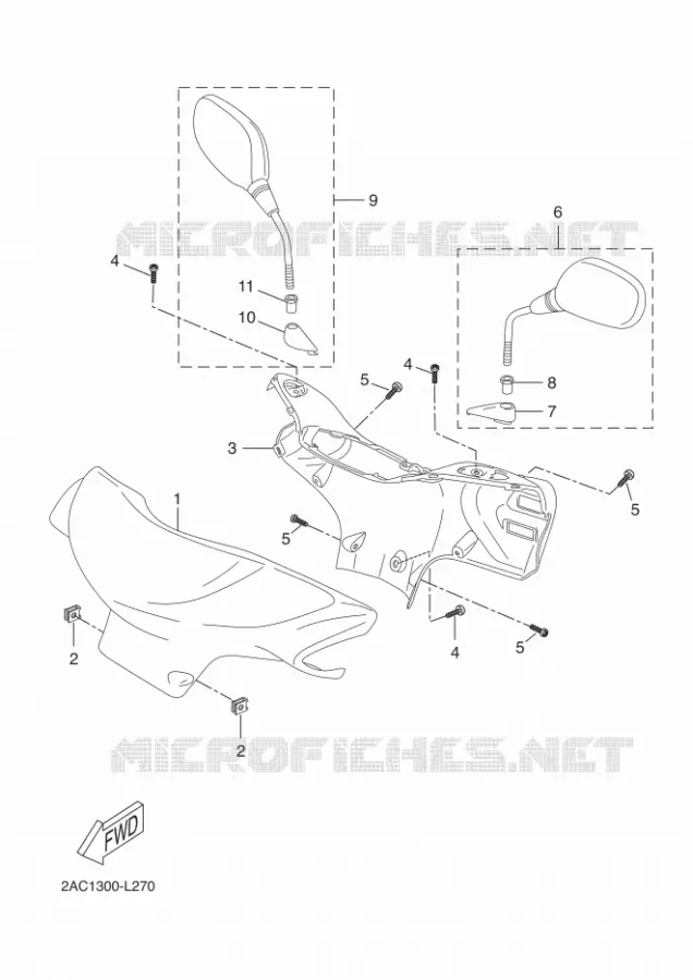 CARENAGE 1 Yamaha SCOOTER 50 2012 NEOS 4  YN50F