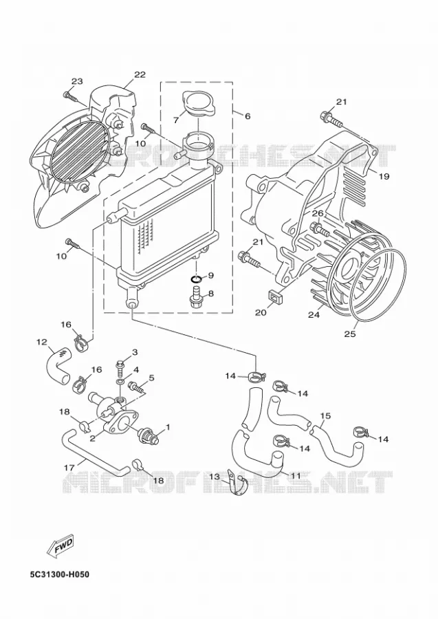 RADIATEUR / DURITES Yamaha SCOOTER 50 2012 NEOS 4  YN50F