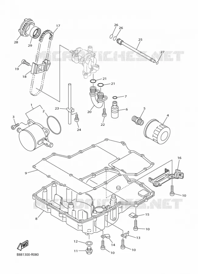 RADIATEUR D'HUILE / ECHANGEUR Yamaha MOTO 1300 2018 FJR  FJR1300-A