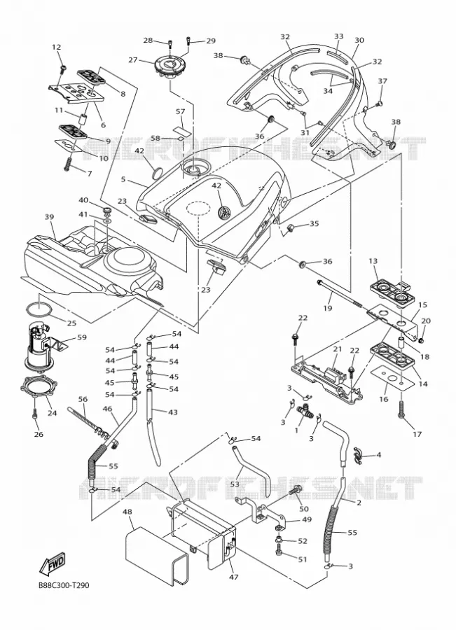 RESERVOIR A ESSENCE Yamaha MOTO 1300 2018 FJR  FJR1300-A