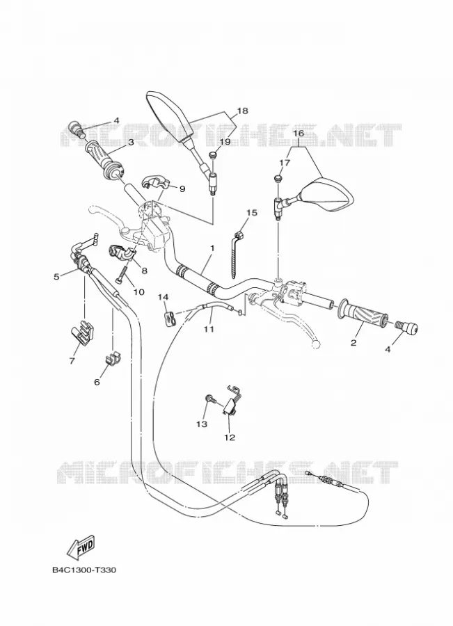 GUIDON ET CABLES Yamaha MOTO 700 2018 MT 35KW  MTN690-U