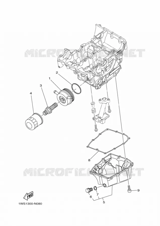 FILTRE A HUILE Yamaha MOTO 700 2018 MT 35KW  MTN690-U