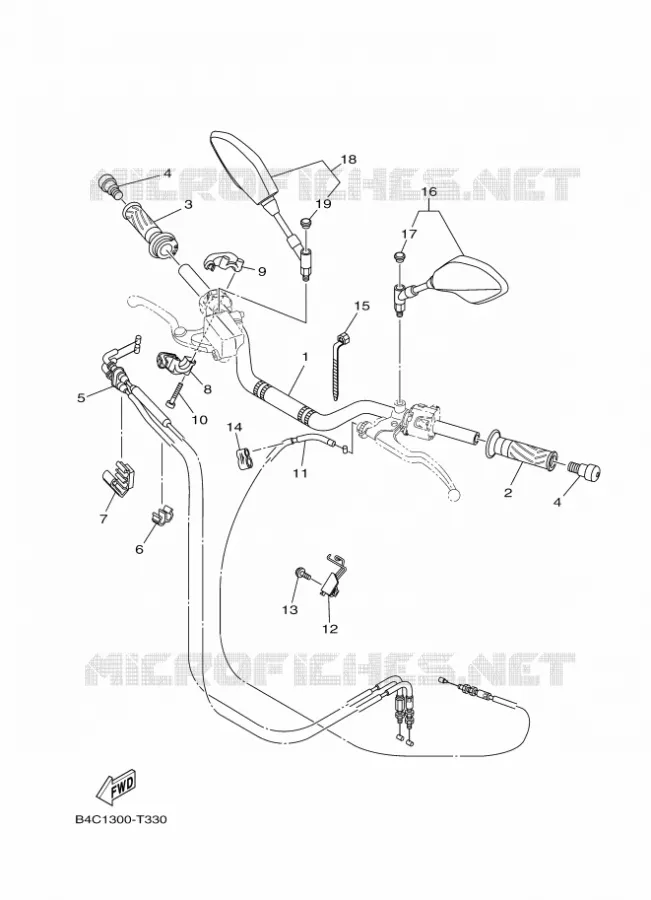 GUIDON ET CABLES Yamaha MOTO 700 2018 MT 35KW  MTN690-U
