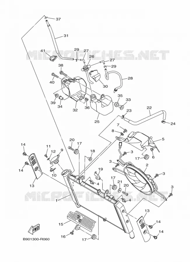 RADIATEUR / DURITES Yamaha MOTO 900 2018 XSR  MTM850