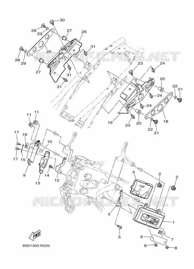 COUVERCLE LATERAL Yamaha MOTO 900 2018 XSR  MTM850