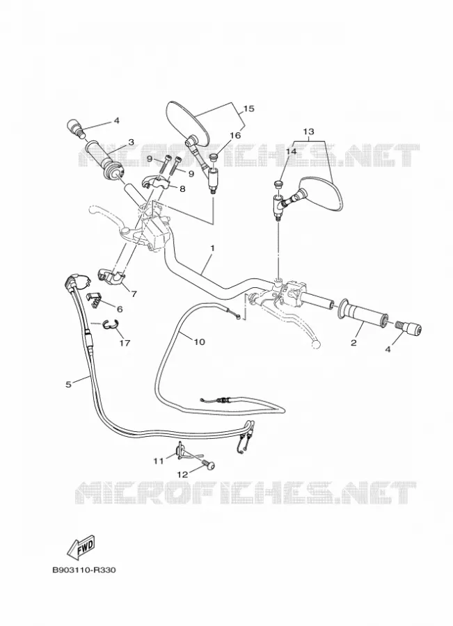 GUIDON ET CABLES Yamaha MOTO 900 2018 XSR  MTM850