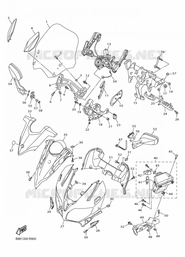 CARENAGES 1  Yamaha MOTO 1300 2018 FJR AS  FJR1300-AS
