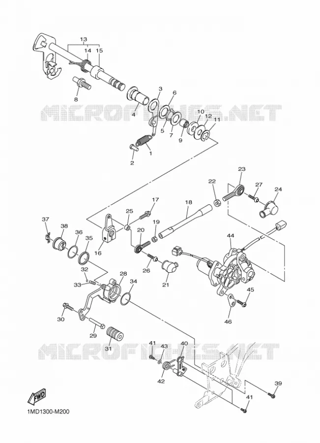 AXE DE SELECTEUR / PEDALE Yamaha MOTO 1300 2018 FJR AS  FJR1300-AS
