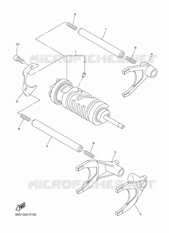 BARILLET DE SELECTION / FOURCHETTES Yamaha MOTO 1300 2018 FJR AS  FJR1300-AS