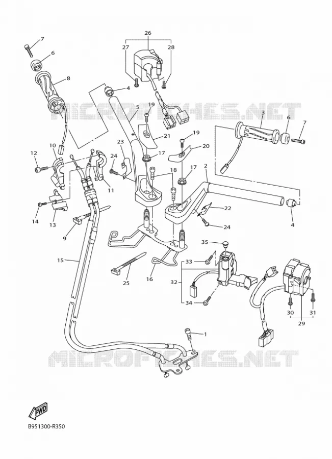 GUIDON ET CABLES Yamaha MOTO 1300 2018 FJR AS  FJR1300-AS