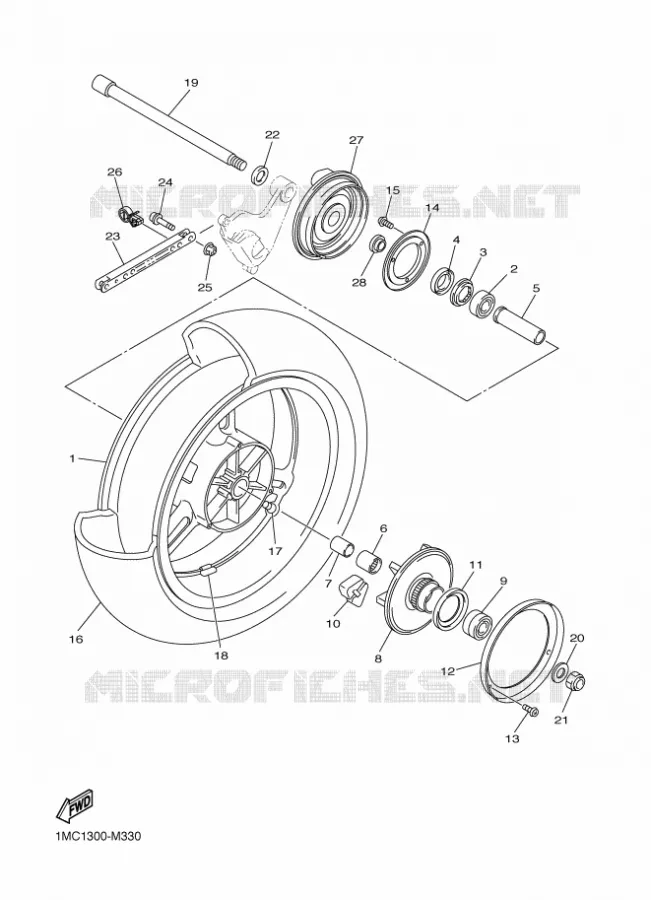 ROUE ARRIERE Yamaha MOTO 1300 2018 FJR AS  FJR1300-AS