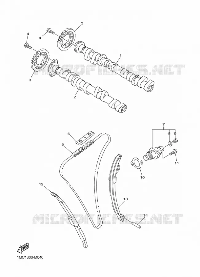 ARBRE A CAMES / CHAINE DE DISTRIBUTION Yamaha MOTO 1300 2018 FJR AS  FJR1300-AS