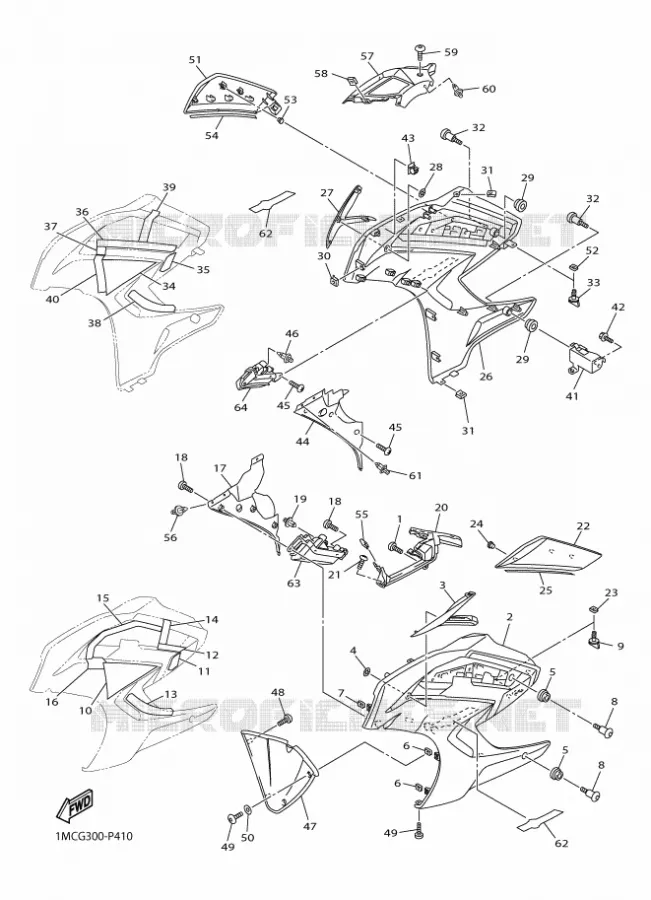 CARENAGE 2 Yamaha MOTO 1300 2018 FJR AS  FJR1300-AS