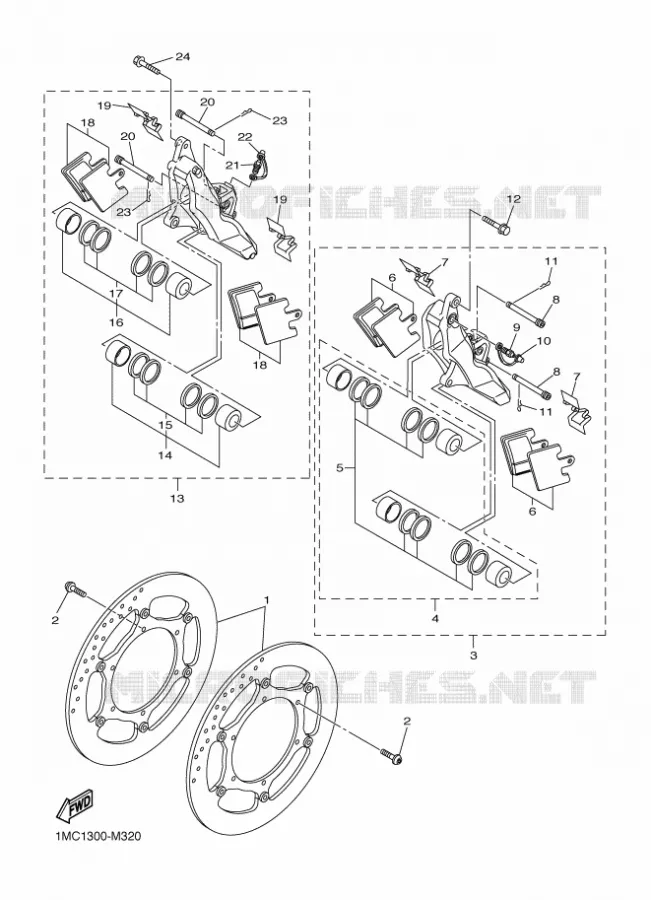 ETRIER DE FREIN AVANT Yamaha MOTO 1300 2018 FJR AS  FJR1300-AS