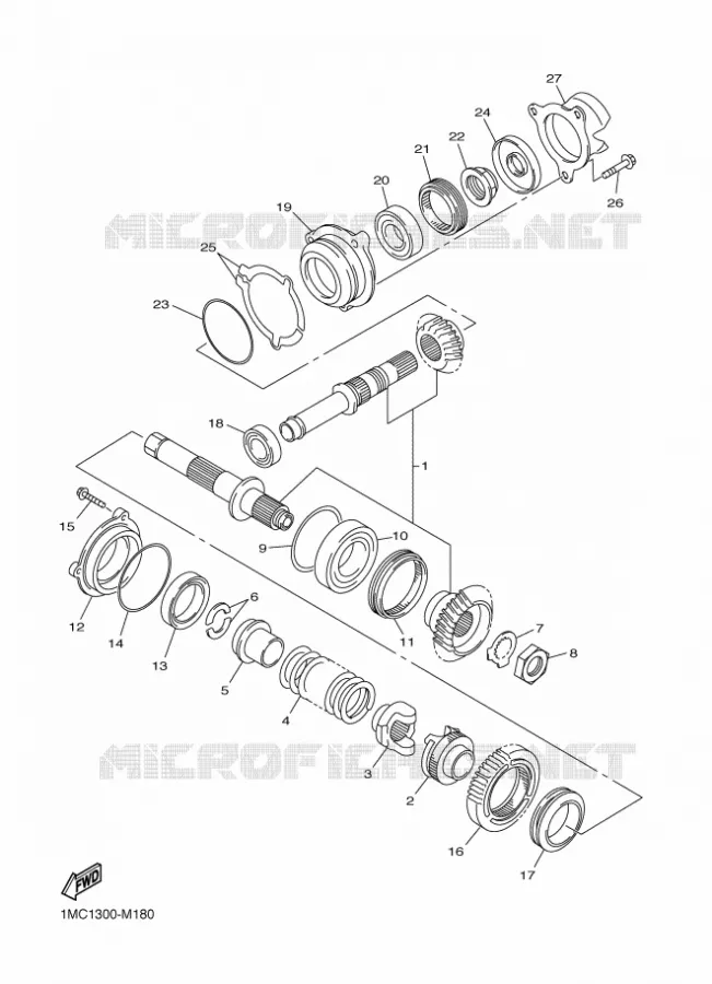 TRANSMISSION INTERMEDIAIRE Yamaha MOTO 1300 2018 FJR AS  FJR1300-AS