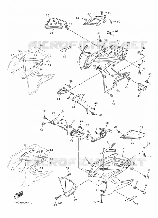 CARENAGE 2 Yamaha MOTO 1300 2018 FJR AE  FJR1300-AE