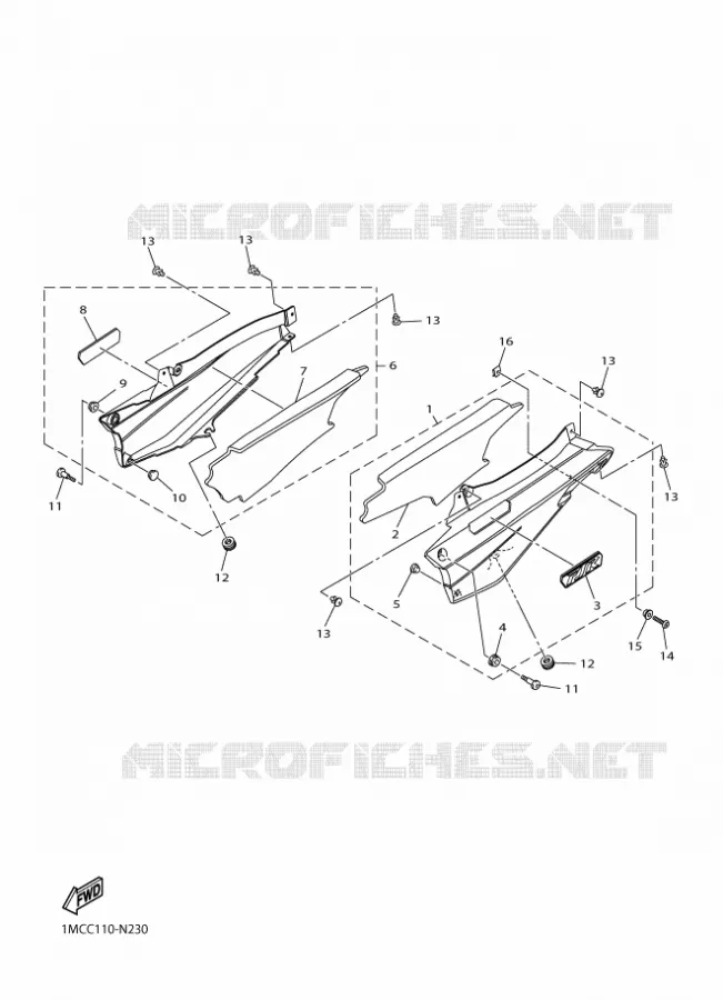 COUVERCLE LATERAL Yamaha MOTO 1300 2018 FJR AE  FJR1300-AE