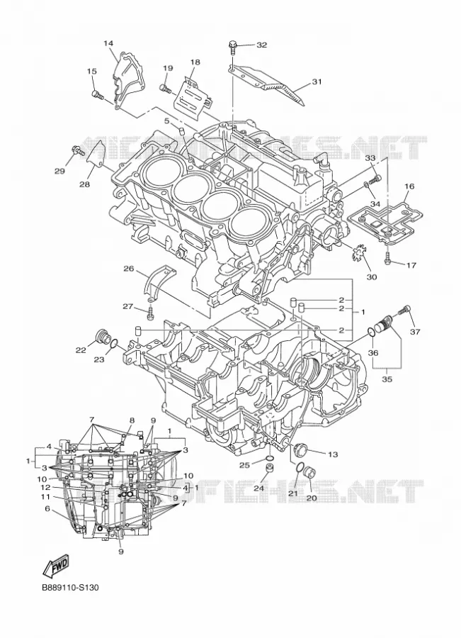 CARTER MOTEUR Yamaha MOTO 1300 2018 FJR AE  FJR1300-AE