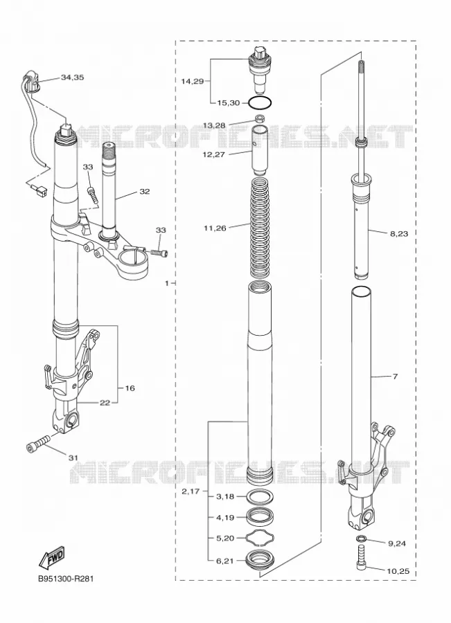 FOURCHE Yamaha MOTO 1300 2018 FJR AE  FJR1300-AE