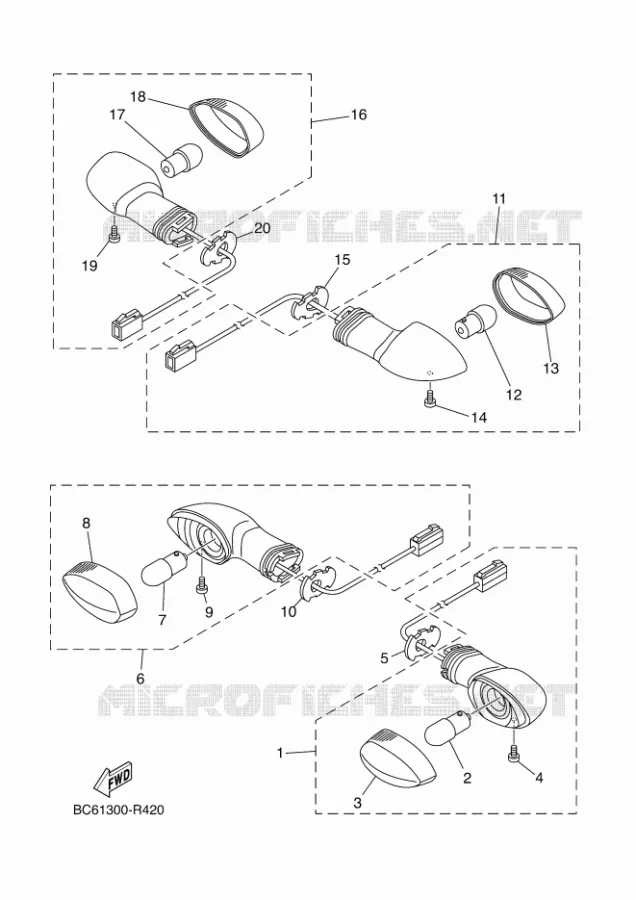 CLIGNOTANT Yamaha MOTO 700 2018 TRACER 35KW  MTT690-U