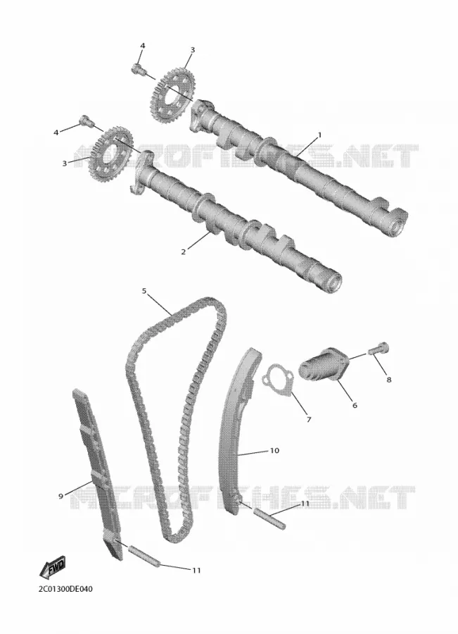 ARBRE A CAMES / CHAINE DE DISTRIBUTION Yamaha MOTO 600 2018 R6  YZF600