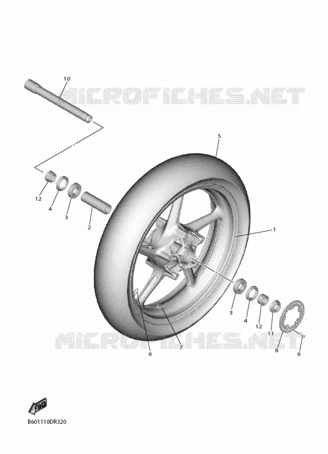 ROUE AVANT Yamaha MOTO 600 2018 R6  YZF600