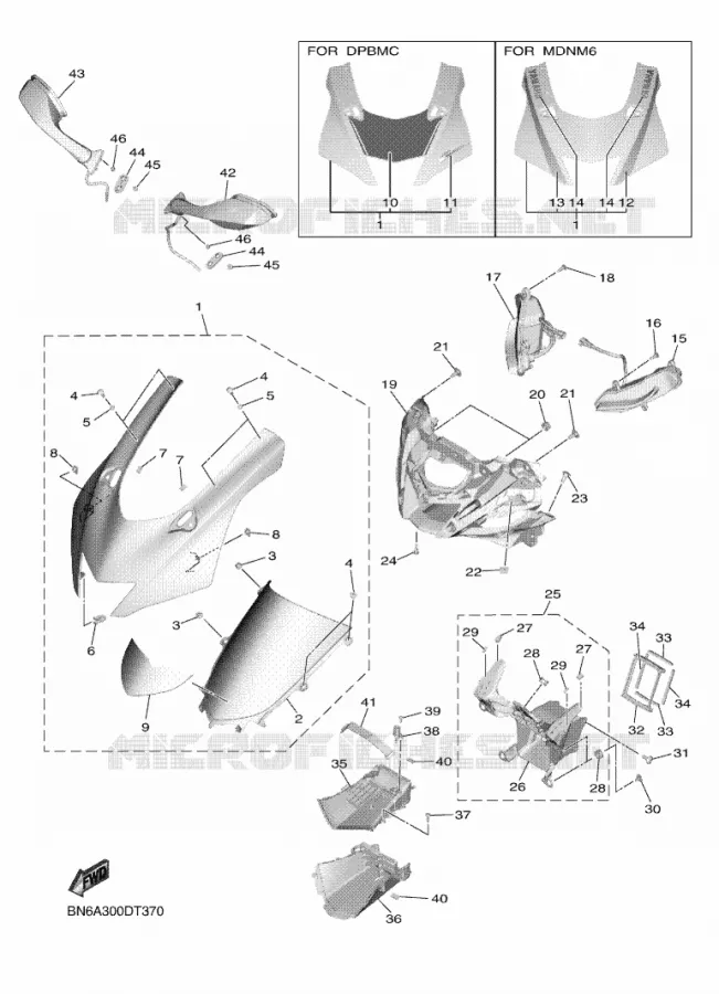 CARENAGES 1  Yamaha MOTO 600 2018 R6  YZF600