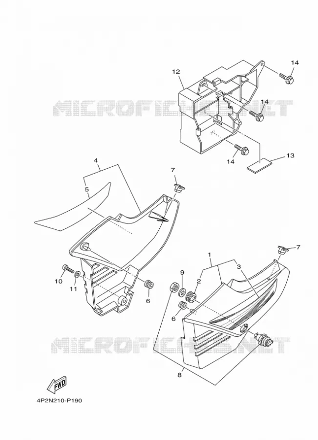 COUVERCLE LATERAL Yamaha MOTO 125 2018 YBR  YBR125E