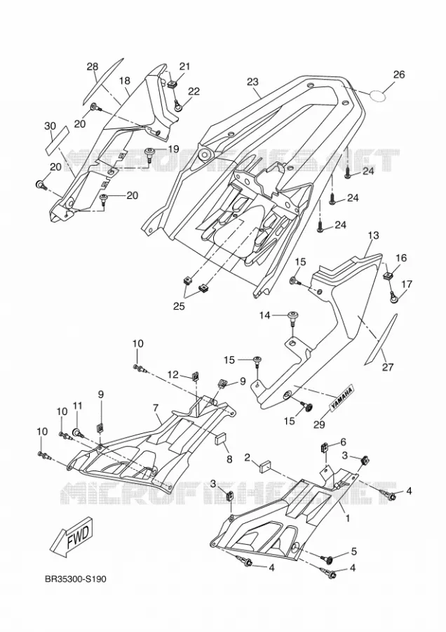 COUVERCLE LATERAL Yamaha MOTO 125 2018 MT  MT125-A