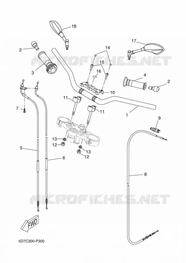 GUIDON ET CABLES Yamaha MOTO 125 2018 MT  MT125-A