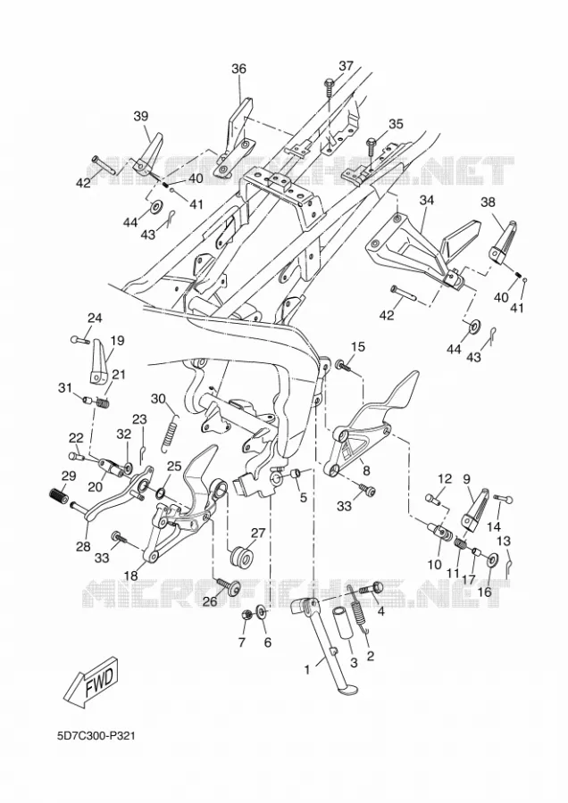 BEQUILLE / REPOSE PIEDS Yamaha MOTO 125 2018 MT  MT125-A