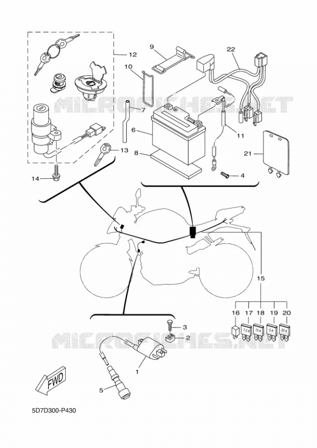 SISTEMA ELETRICO 1 Yamaha MOTO 125 2018 MT  MT125-A