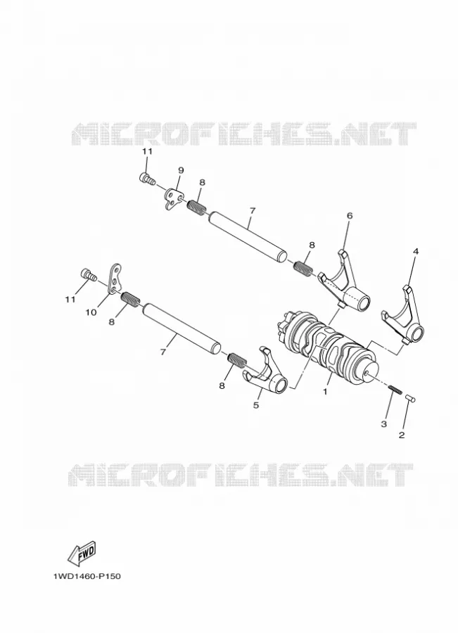 BARILLET DE SELECTION / FOURCHETTE Yamaha MOTO 300 2018 R3  YZF-R3A