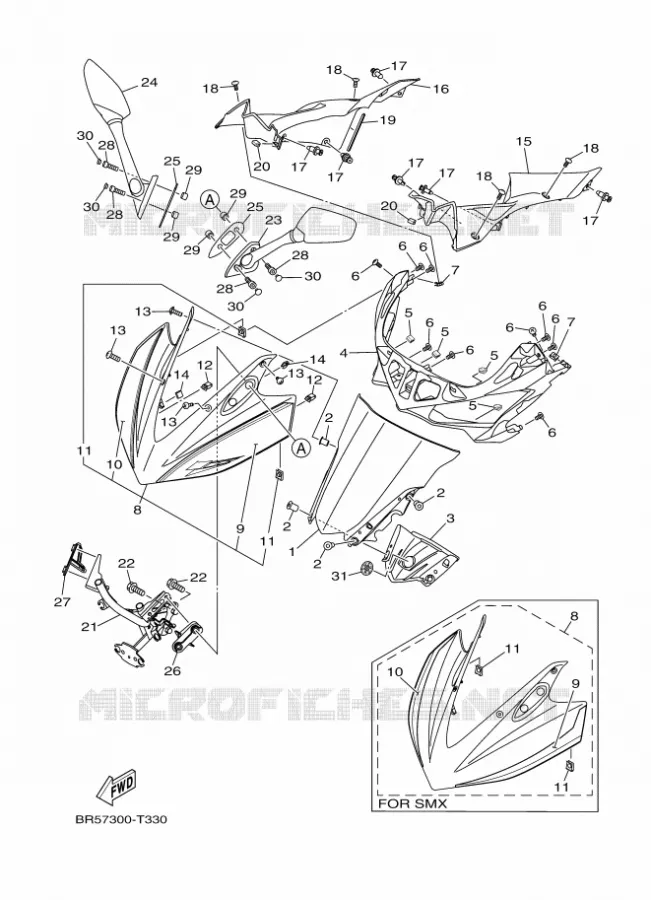 PARE BRISE Yamaha MOTO 300 2018 R3  YZF-R3A