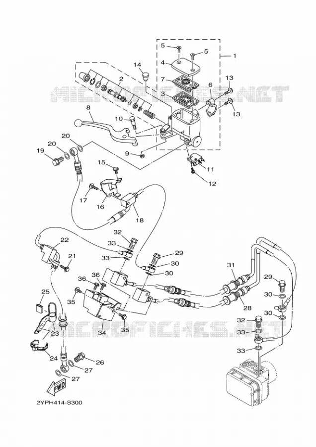 MAITRE CYLINDRE AVANT Yamaha MOTO 300 2018 R3  YZF-R3A