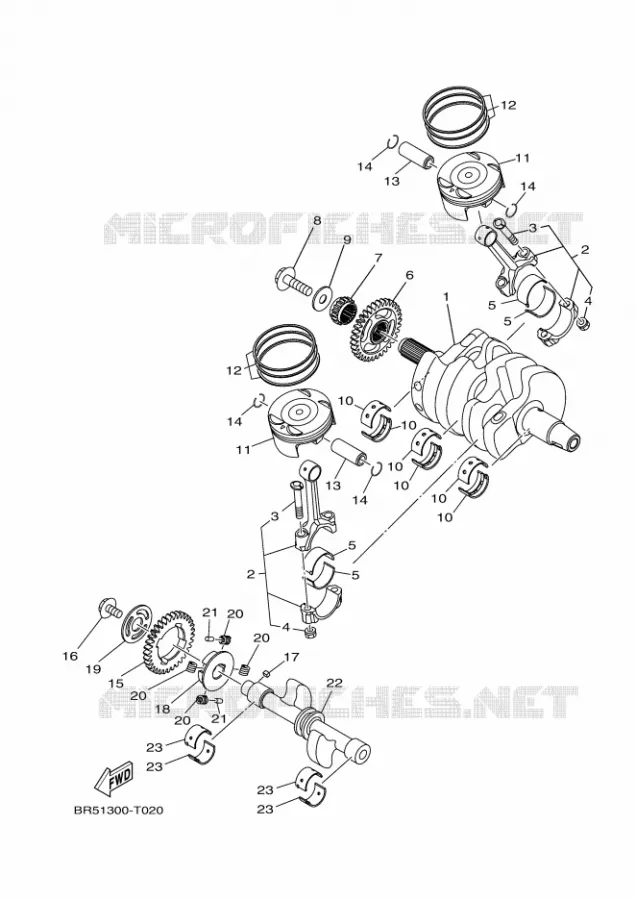 VILEBREQUIN / PISTON Yamaha MOTO 300 2018 R3  YZF-R3A