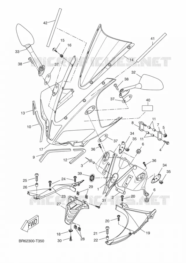 CARENAGES 2 Yamaha MOTO 125 2018 R125  YZF-R125A