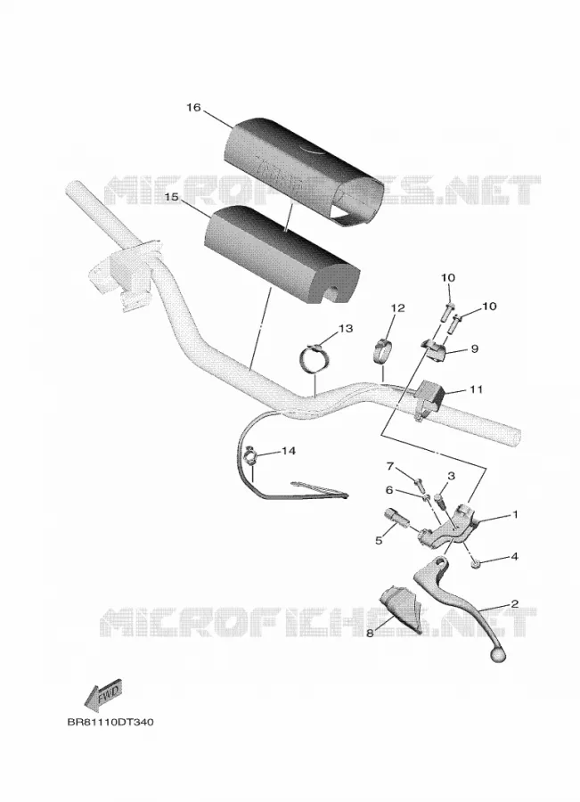 COMMODO / LEVIER Yamaha MOTO 65 2018 YZ  YZ65