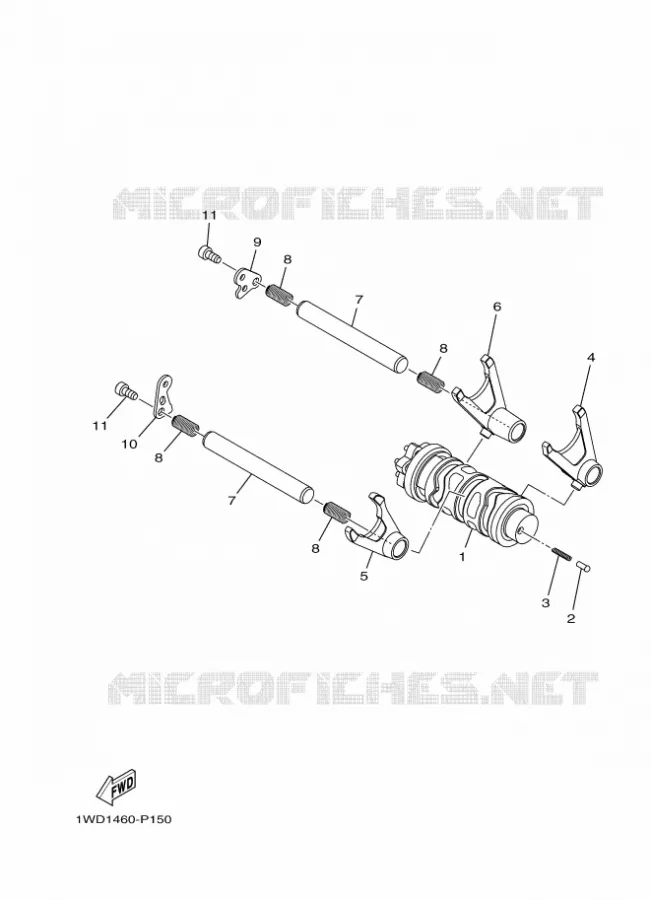 BARILLET DE SELECTION / FOURCHETTE Yamaha MOTO 250 2018 R25  YZF-R25A