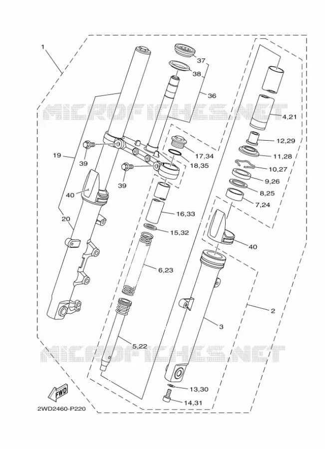 FOURCHE Yamaha MOTO 250 2018 R25  YZF-R25A