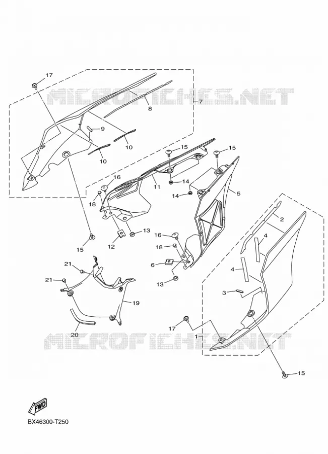 COUVERCLE LATERAL Yamaha MOTO 1000 2018 R1  YZF-R1