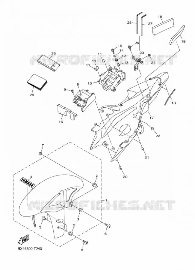 GARDE BOUE Yamaha MOTO 1000 2018 R1  YZF-R1