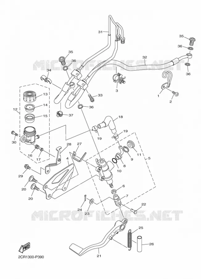 MAITRE CYLINDRE DE FREIN ARRIERE Yamaha MOTO 1000 2018 R1  YZF-R1