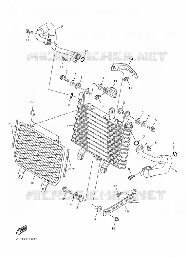 RADIATEUR D'HUILE / ECHANGEUR Yamaha MOTO 1000 2018 R1  YZF-R1