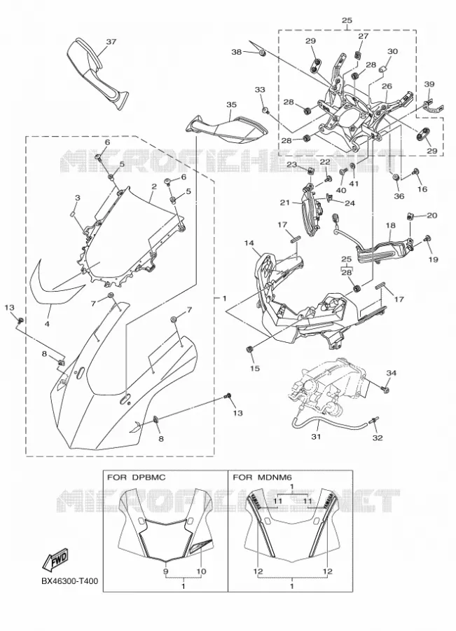 CARENAGE 1 Yamaha MOTO 1000 2018 R1  YZF-R1
