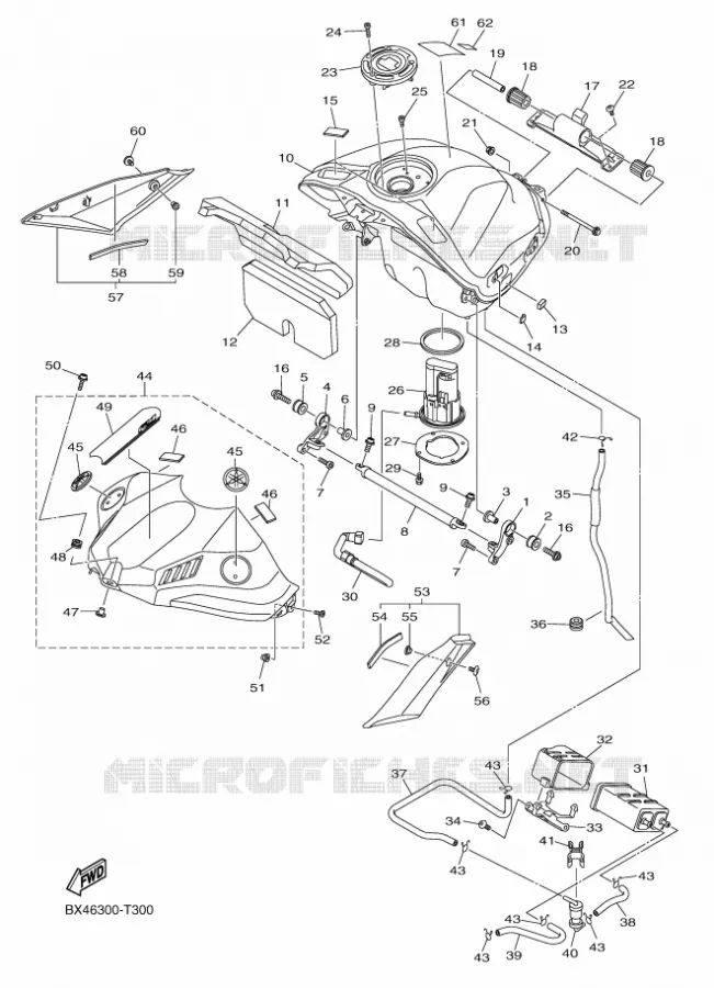 RESERVOIR A ESSENCE Yamaha MOTO 1000 2018 R1  YZF-R1